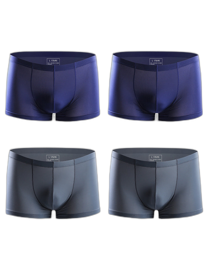 4 Pack Cooling Silk Bulge Pouch Men's Underwear