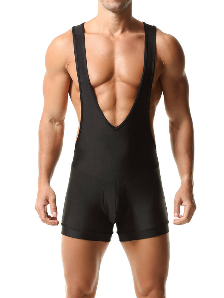 Men's Solid Quick-Dry Athletic Singlet Bodysuit