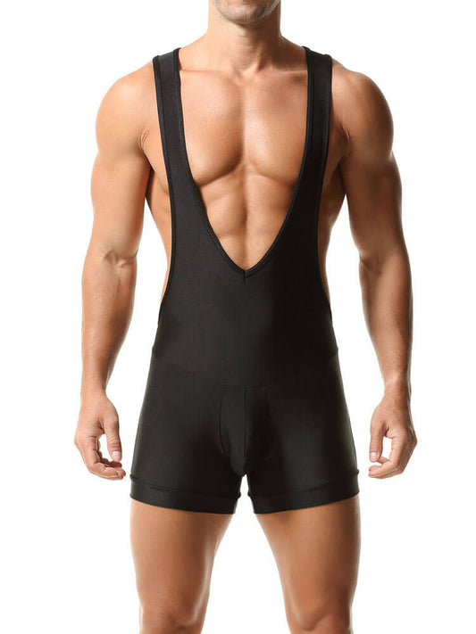 Men's Solid Quick-Dry Athletic Singlet Bodysuit