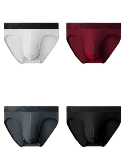 4 Pack Men's Comfortable Thin Pouch Breathable Mesh Briefs