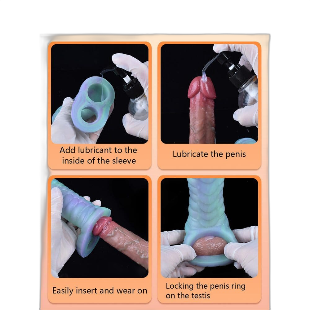 Orb - Silicone Textured Penis Sleeve with Ball Loop