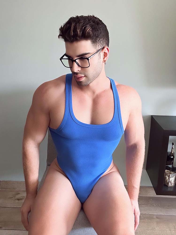 Men's U-Neck Sleeveless Tight Bodysuit