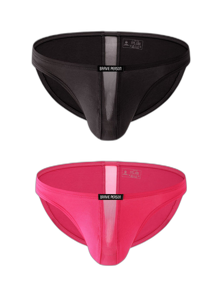 2 Pack Men's Solid Sexy Low-Rise Briefs