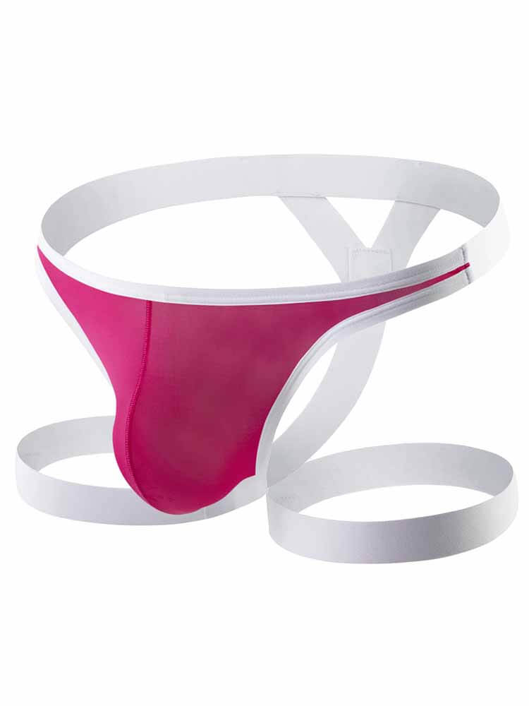 Men's Ice Silk Leg Band Thong - White