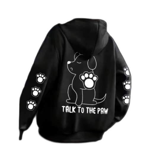 Talk To The Paw Hoodie Black