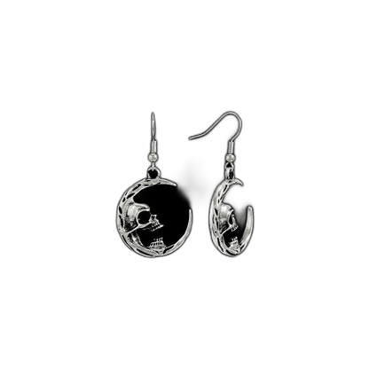 Skull Moon Earrings