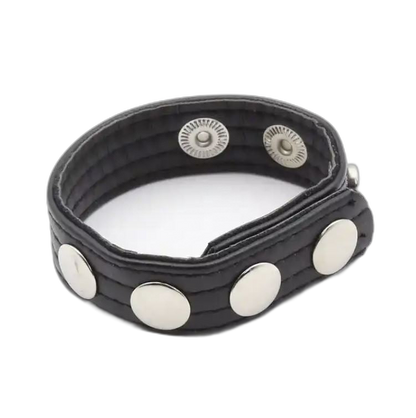ruff GEAR Leather Snap Pro Cock Ring Black