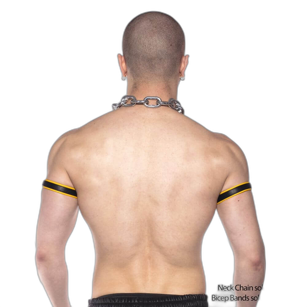 Prowler RED Leather Bicep Band Black/Yellow