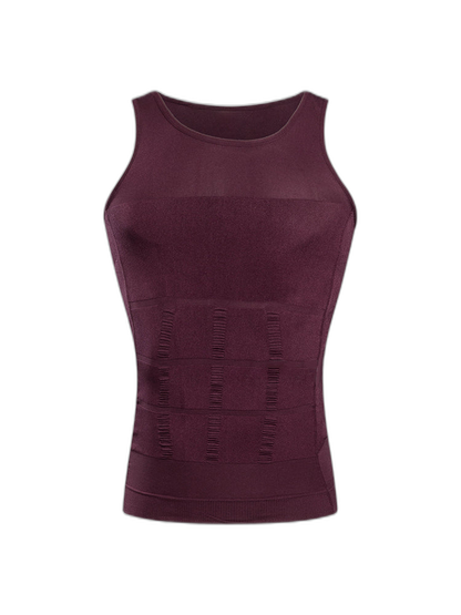 Mens Waist Body Shaper Vest T-Shirt Tank Tops