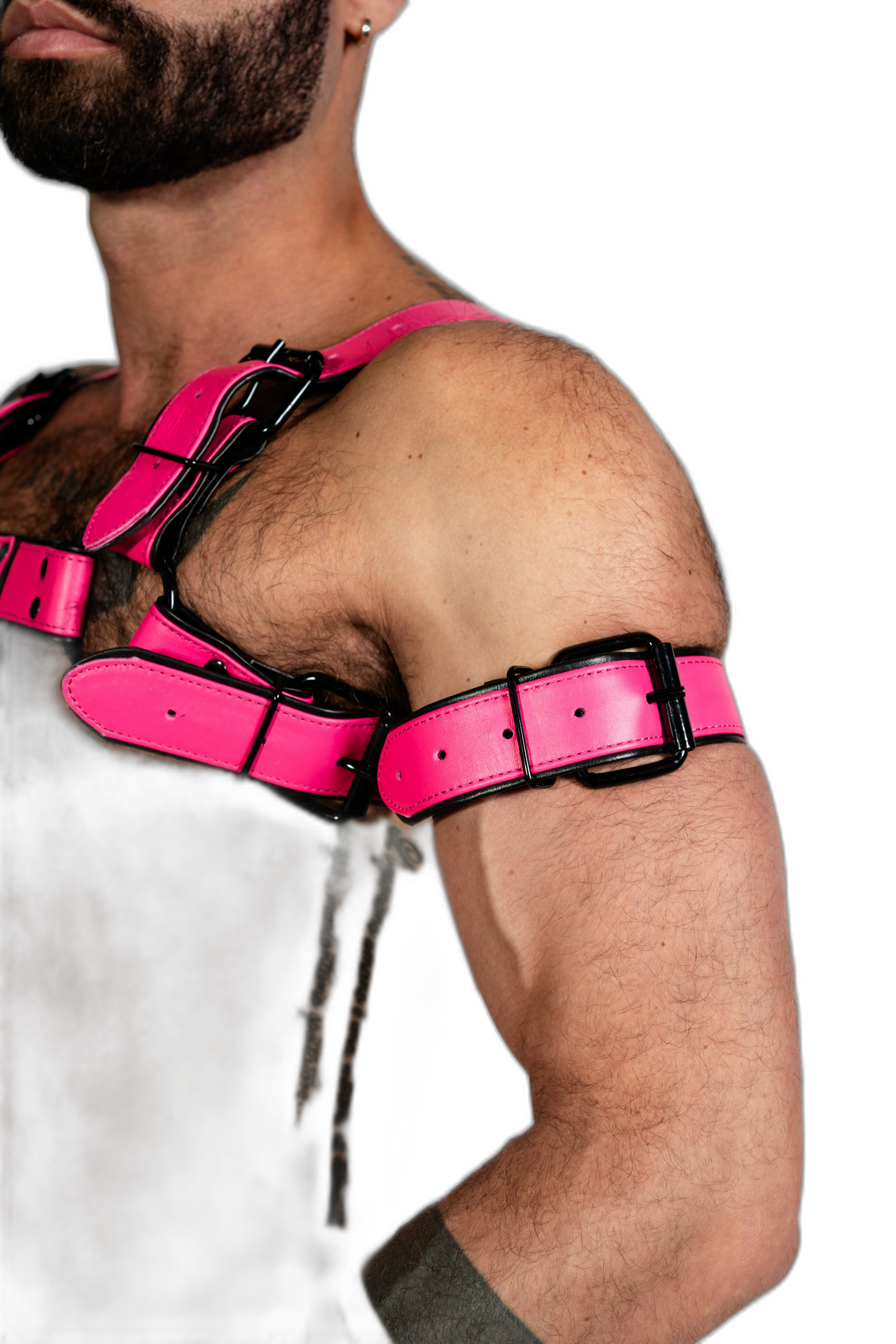 ruff GEAR Bold Leather Bicep Strap Neon Pink