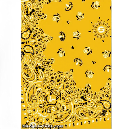 Mr.S Leather Zipper Pocket Neck Hanky - Yellow