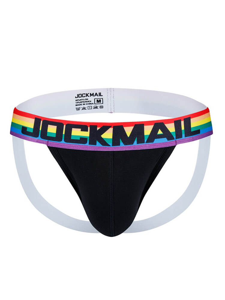 Men's Rainbow Belt Low-Rise Butt-Lifting Jockstrap