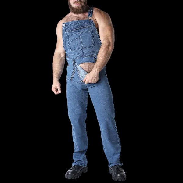 Cell Block 13 Axel Denim Overall | Black - The Pup Play Hub