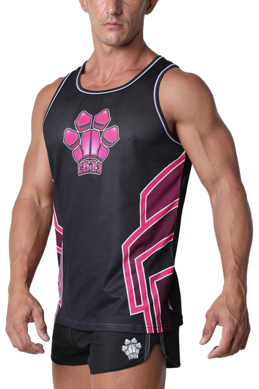 Cell Block 13 Bandit Tank Top Pink - The Pup Play Hub