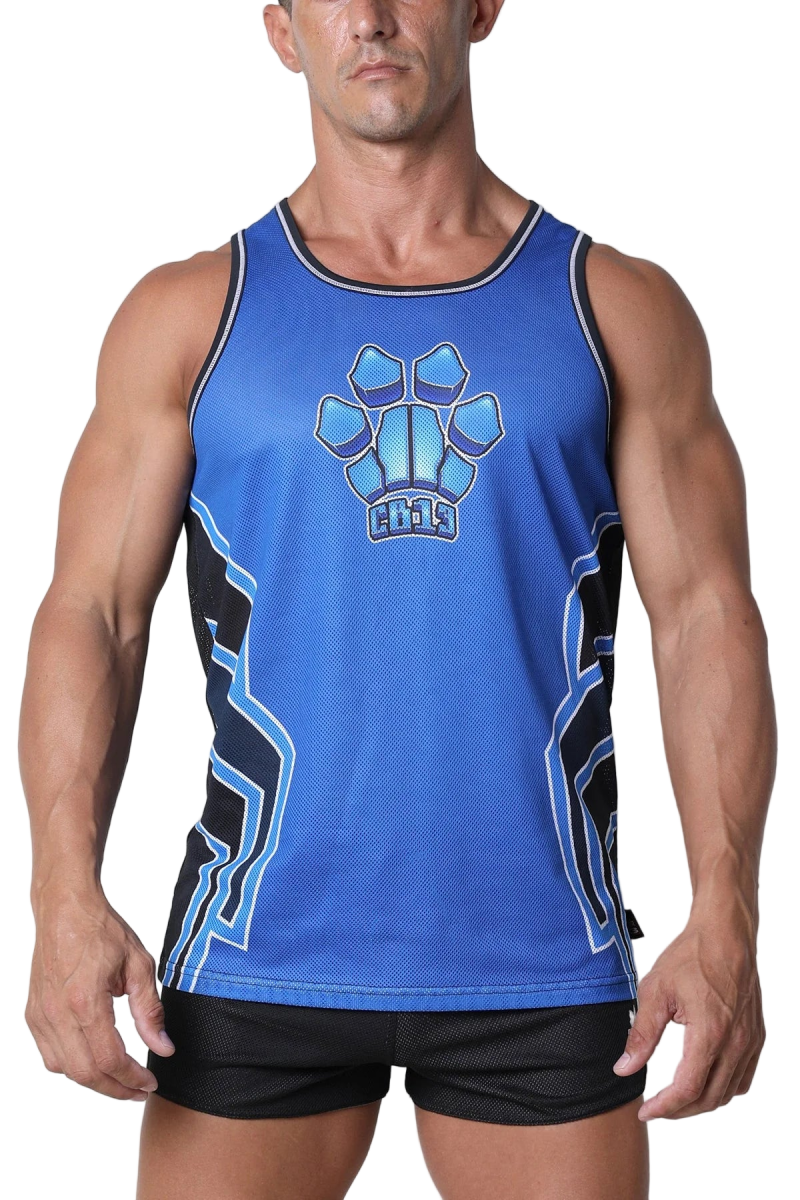 Cell Block 13 Bandit Tank Top Pink Blue - The Pup Play Hub