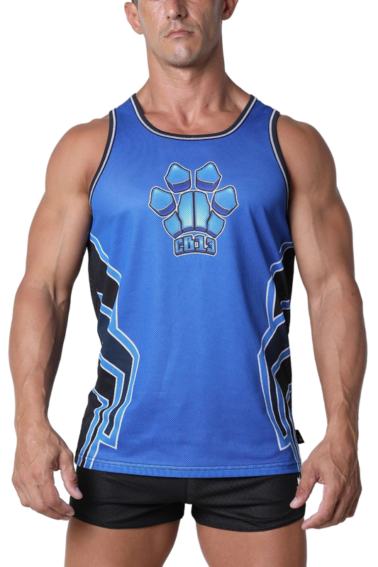 Cell Block 13 Bandit Tank Top Pink Blue - The Pup Play Hub