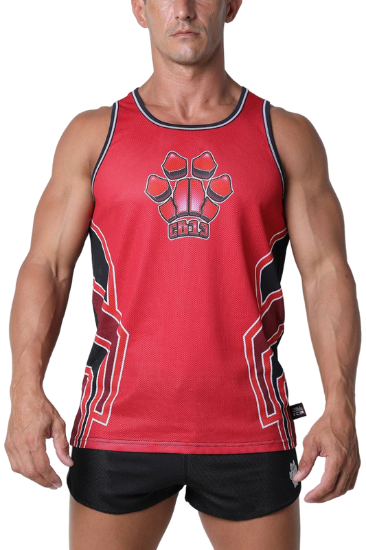 Cell Block 13 Bandit Tank Top Pink Red - The Pup Play Hub