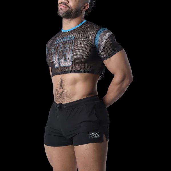 Cell Block 13 Chain Reaction Crop Top | Blue - The Pup Play Hub