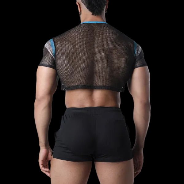 Cell Block 13 Chain Reaction Crop Top | Blue - The Pup Play Hub