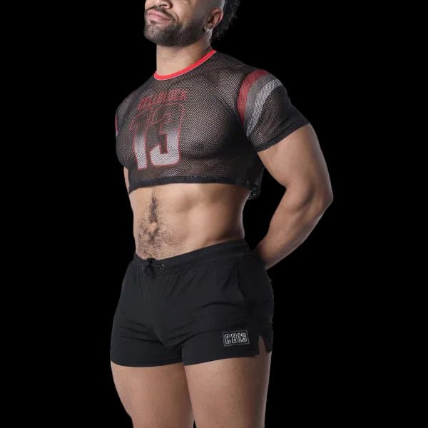 Cell Block 13 Chain Reaction Crop Top | Red - The Pup Play Hub