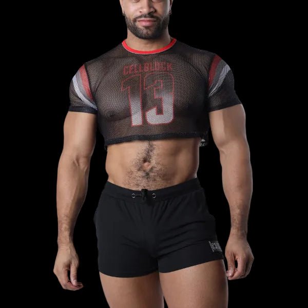 Cell Block 13 Chain Reaction Crop Top | Red - The Pup Play Hub