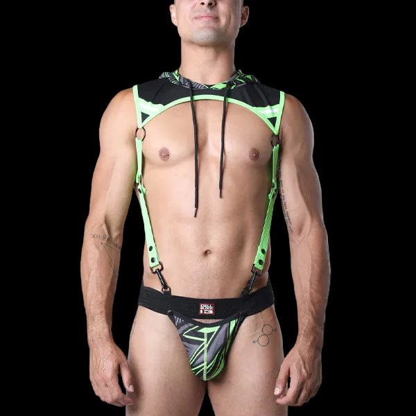 Cell Block 13 Kennel Club Lightning Hoodie Harness | LIme - The Pup Play Hub