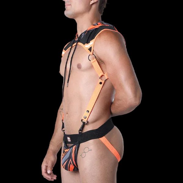 Cell Block 13 Kennel Club Lightning Hoodie Harness | Orange - The Pup Play Hub