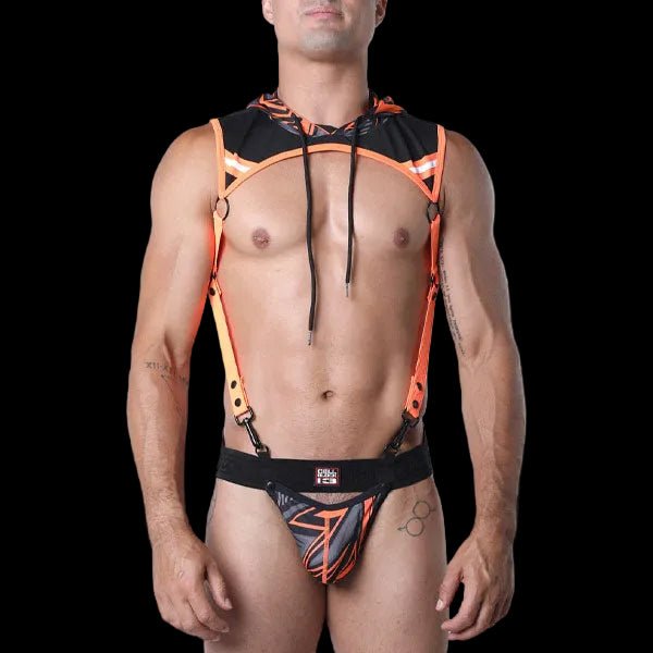 Cell Block 13 Kennel Club Lightning Hoodie Harness | Orange - The Pup Play Hub