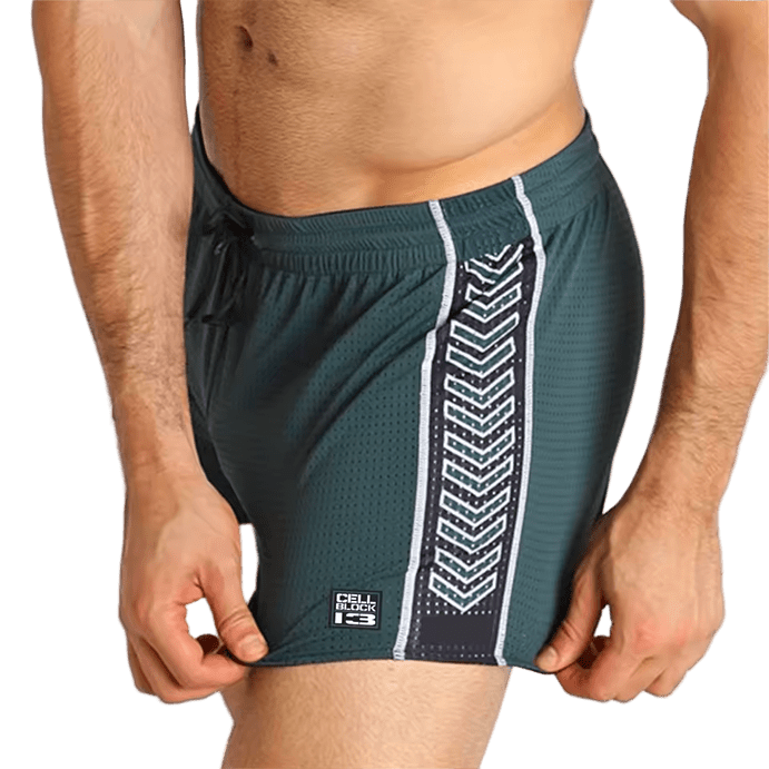 Cell Block 13 Spitfire Shorts Green - The Pup Play Hub