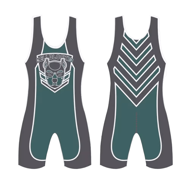 Cell Block 13 Spitfire Singlet Navy Green - The Pup Play Hub