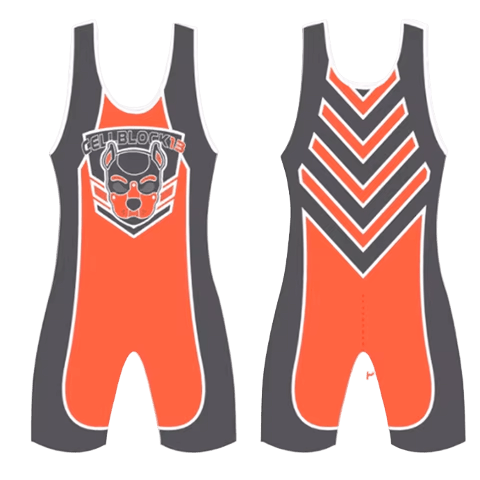 Cell Block 13 Spitfire Singlet Orange - The Pup Play Hub