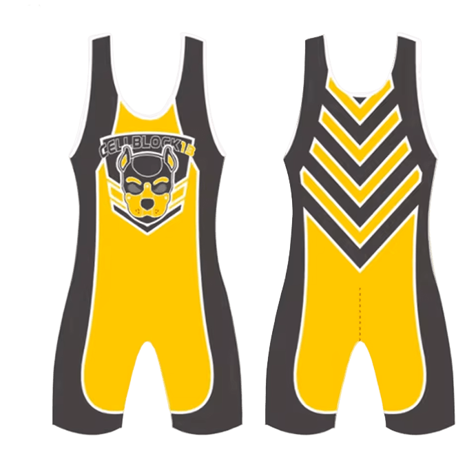 Cell Block 13 Spitfire Singlet Yellow - The Pup Play Hub