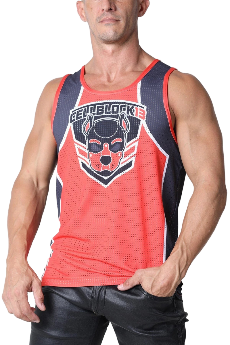 Cell Block 13 Spitfire Tank Top Red - The Pup Play Hub
