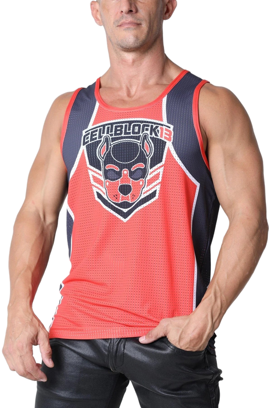 Cell Block 13 Spitfire Tank Top Red - The Pup Play Hub