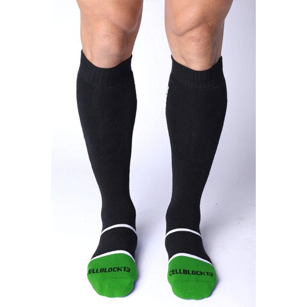 Cell Block 13 Take Down Knee High Socks | Green - The Pup Play Hub