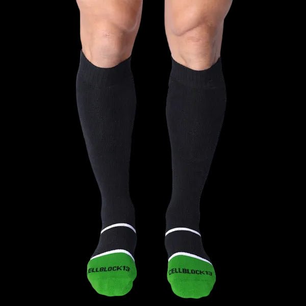 Cell Block 13 Take Down Knee High Socks | Green - The Pup Play Hub