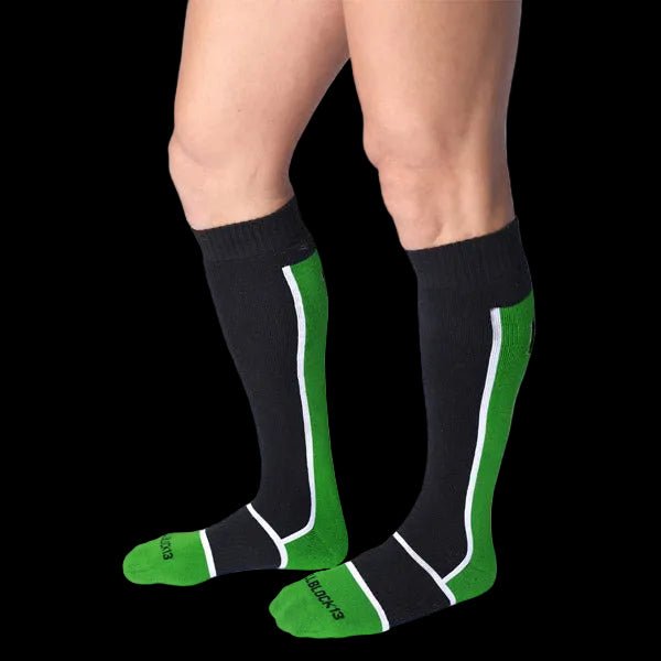 Cell Block 13 Take Down Knee High Socks | Green - The Pup Play Hub