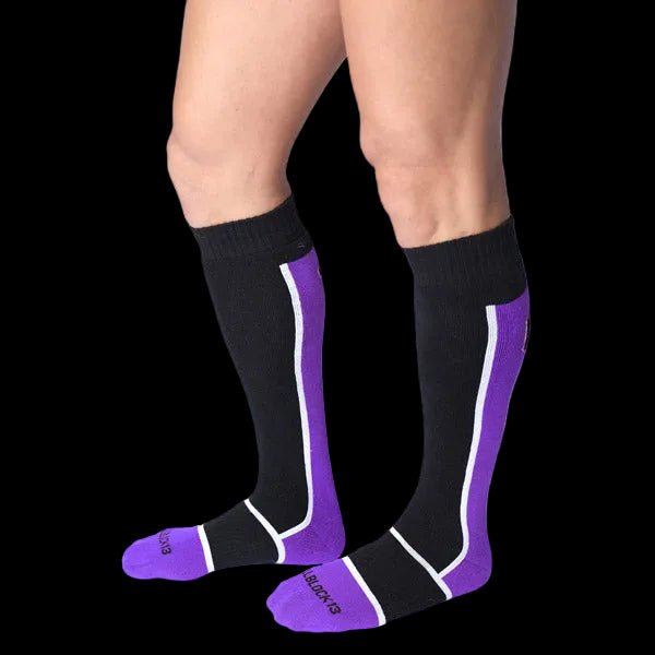 Cell Block 13 Take Down Knee High Socks | Purple - The Pup Play Hub