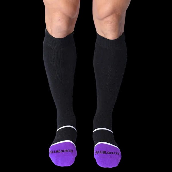 Cell Block 13 Take Down Knee High Socks | Purple - The Pup Play Hub
