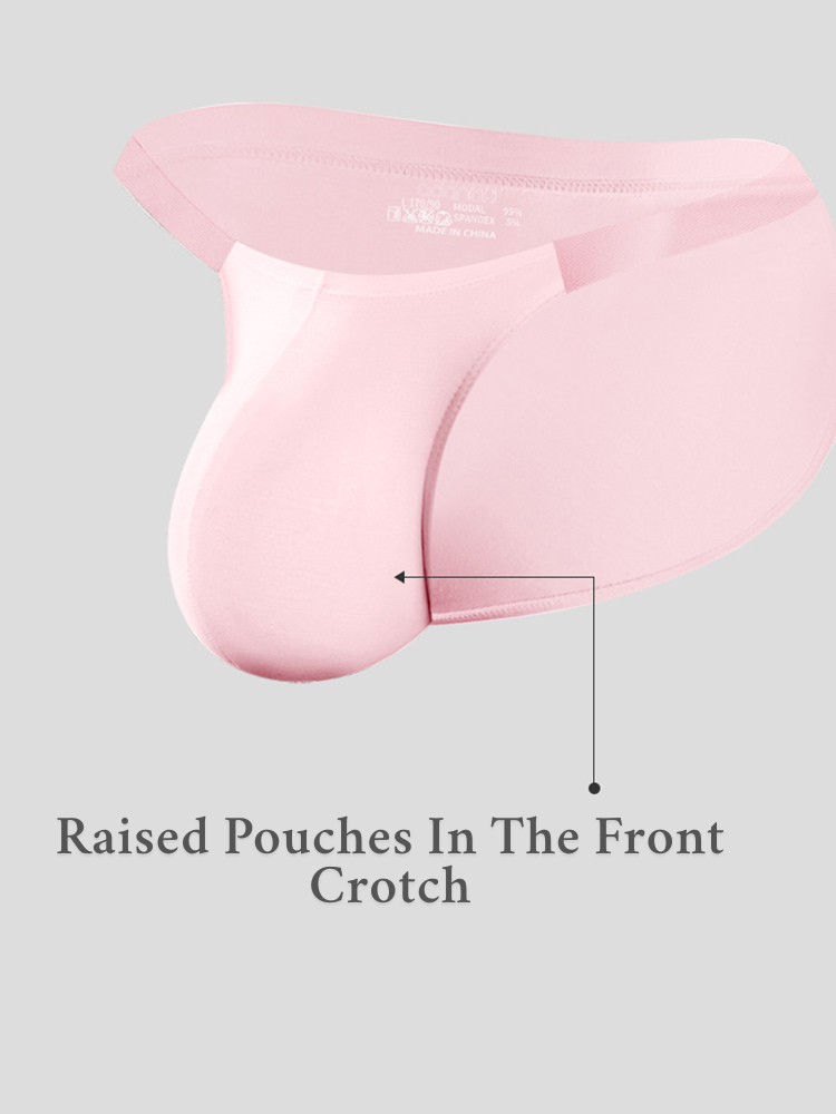 2 Pack Men's Breathable Low-Rise Ultra-Soft Modal Bikini