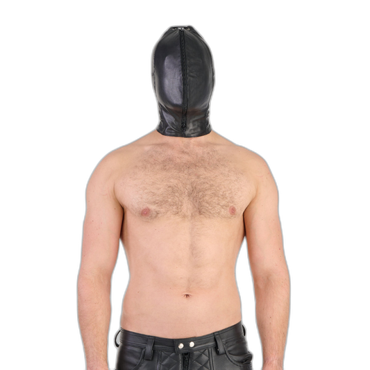 Prowler RED Leather Double Hood With Front Zipper Black