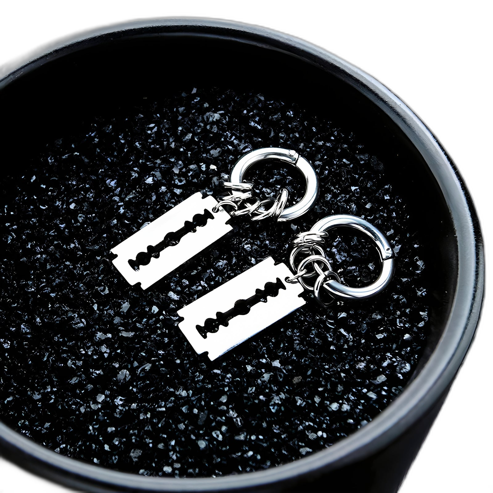 Razor Blade Hoop Earrings