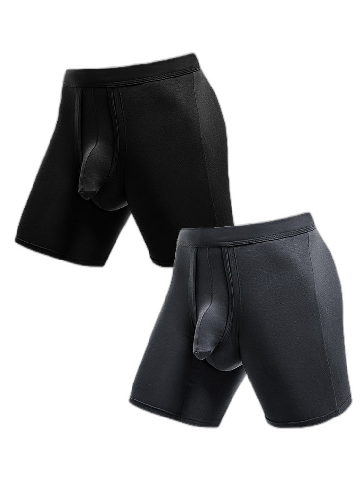 2 Pack Long Boxer Briefs with Separate Pouch