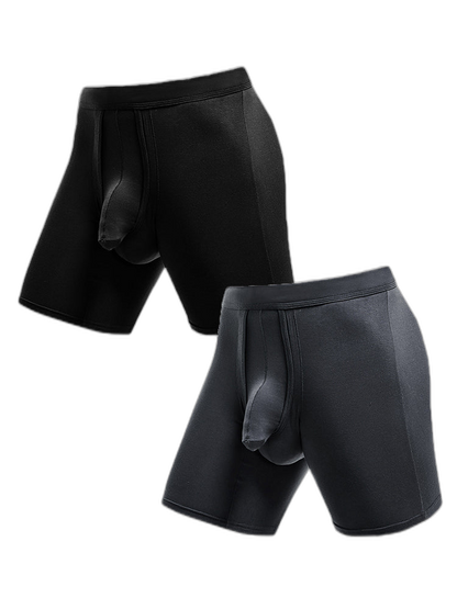 2 Pack Long Boxer Briefs with Separate Pouch