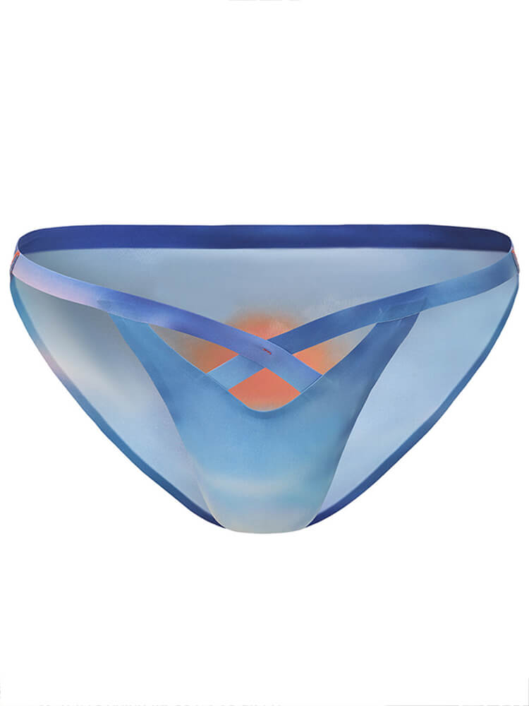 Men's Sunrise Gradient Hollow-Out Low-Rise Briefs