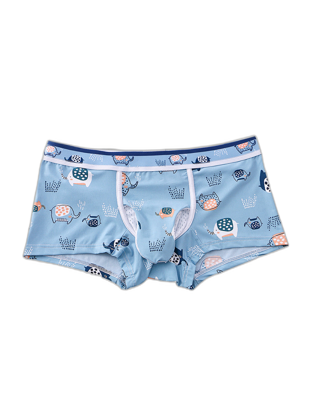 3 Pack Men's Ice Silk Trunks with Separated Pouch Design
