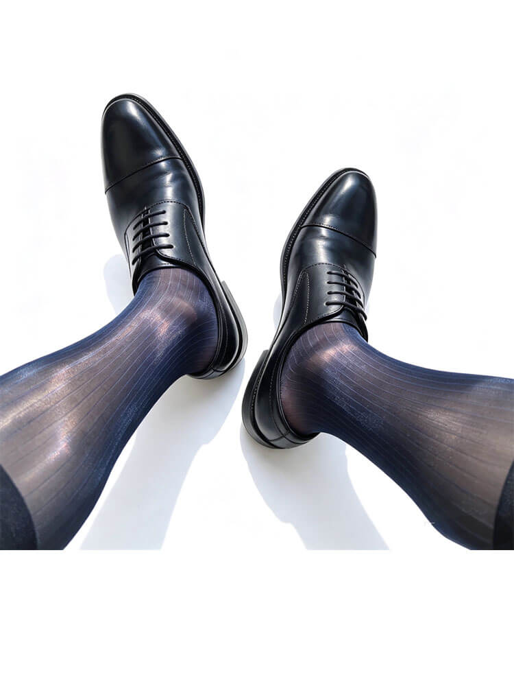 Reflective Ultra-Thin Striped Mid-Calf Stocking