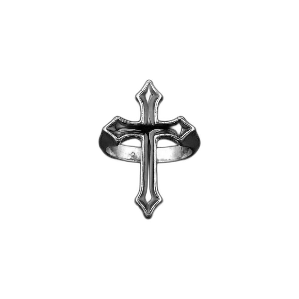 Obsidian Crucifix Ring