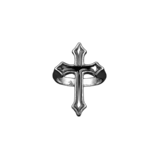Obsidian Crucifix Ring