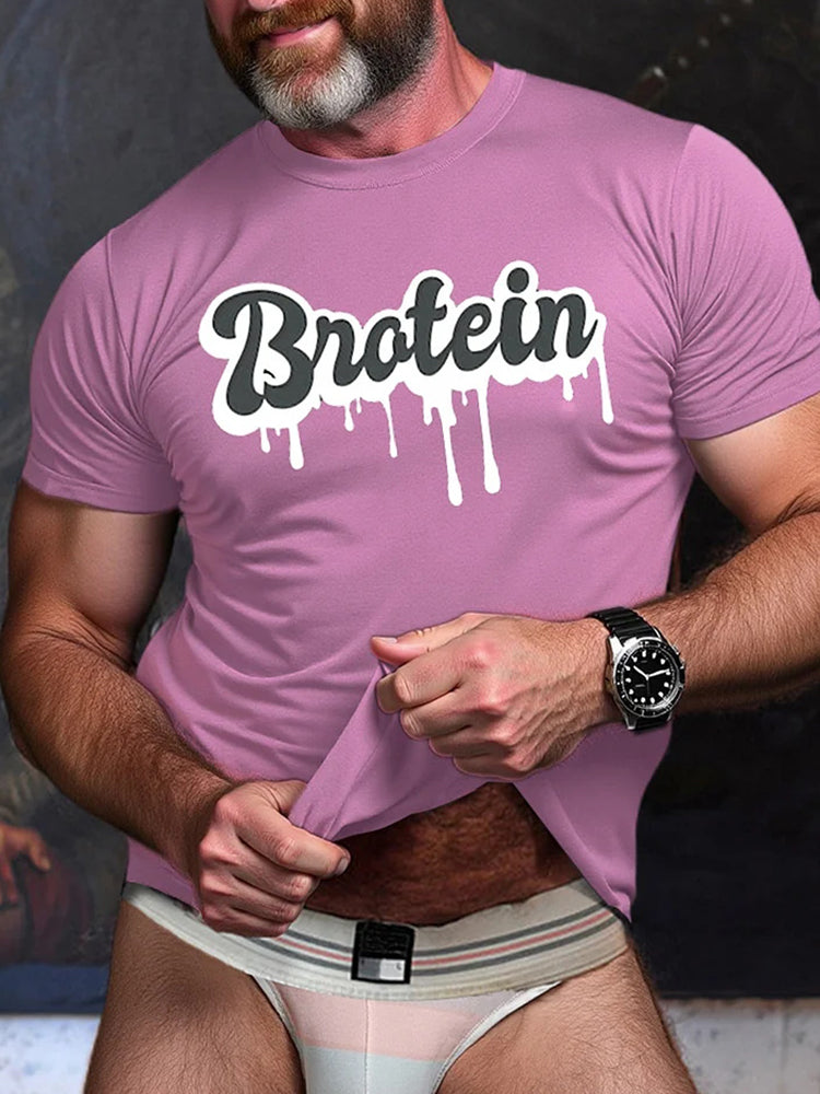 Men's Brotein Print Gay Pride T-Shirt